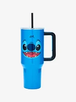 Disney Lilo & Stitch Face Straw Tumbler with Handle