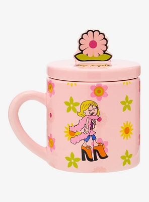 Lizzie McGuire Cartoon Lizzie Floral Mug with Lid — BoxLunch Exclusive