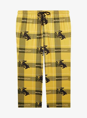 Harry Potter Hufflepuff Plaid Allover Print Women's Plus Sleep Pants - BoxLunch Exclusive