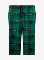 Harry Potter Slytherin Plaid Allover Print Women's Plus Sleep Pants - BoxLunch Exclusive