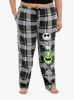 The Nightmare Before Christmas Characters Plaid Pajama Pants Plus