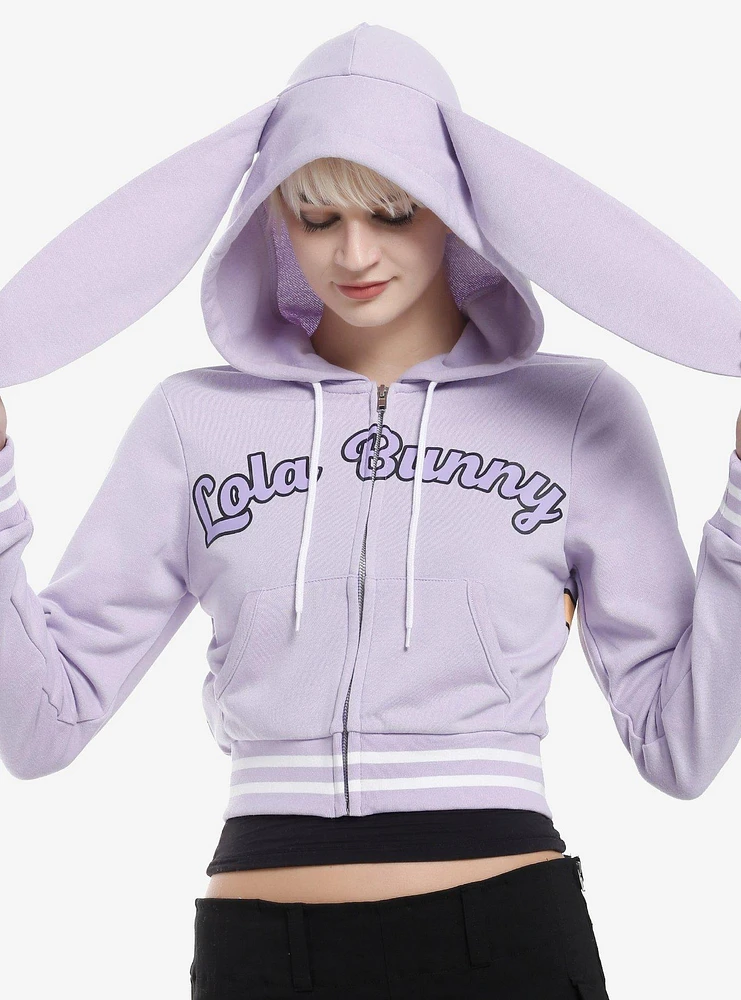 Looney Tunes Lola Bunny 3D Ears Girls Crop Hoodie