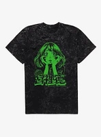 Glitch The System Y2K Anime Mineral Wash T-Shirt