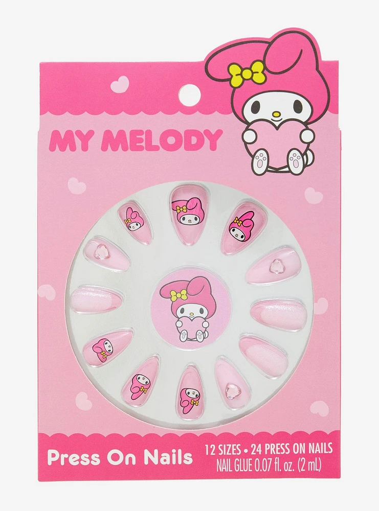 My Melody Pink Heart Faux Nail Set