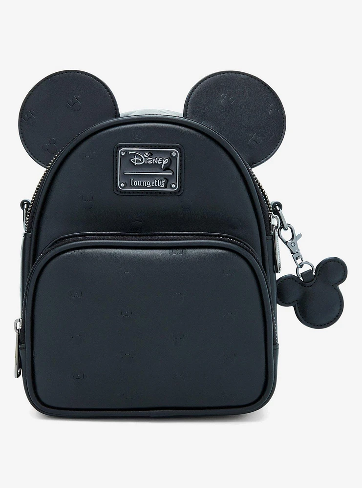 Loungefly Disney Mickey & Minnie Mouse Silhouette Allover Embossed Convertible Mini Backpack - BoxLunch Exclusive