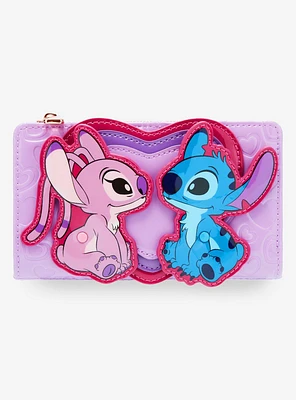 Loungefly Disney Lilo & Stitch Angel & Stitch Heart Moving Wallet - BoxLunch Exclusive