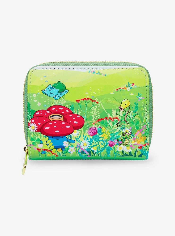 Loungefly Pokémon Grass Type Scene Small Zip Wallet - BoxLunch Exclusive