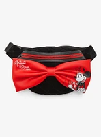 Loungefly Disney Minnie Mouse Bow Velvet Quilted Belt Bag - BoxLunch Exclusive