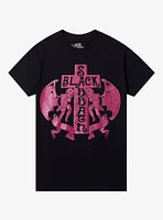 Black Sabbath Angels Pink Glitter Boyfriend Fit Girls T-Shirt