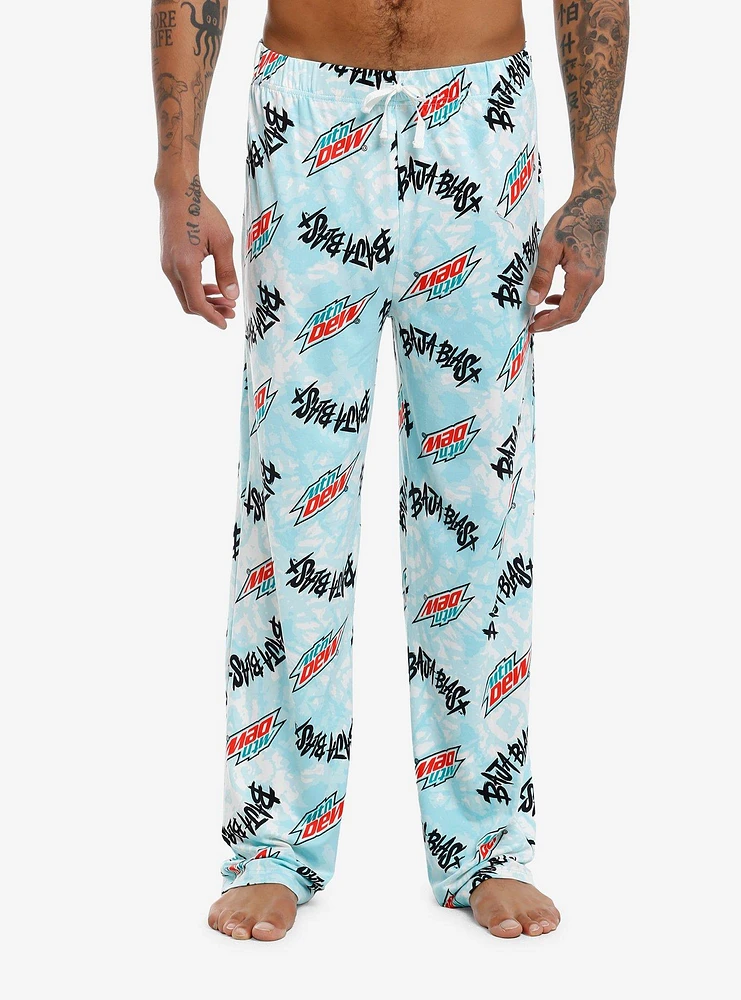 Mountain Dew Baja Blast Allover Print Pajama Pants