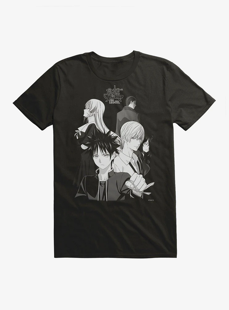 Food Wars! Group Black And White T-Shirt