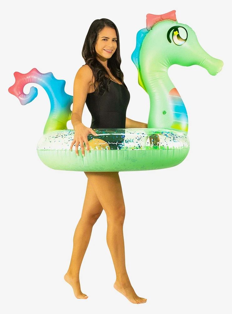 Glitter Seahorse 40" Jumbo Beach and Pool Tube