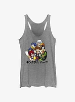 Disney Kingdom Hearts Group Stripes Womens Tank Top