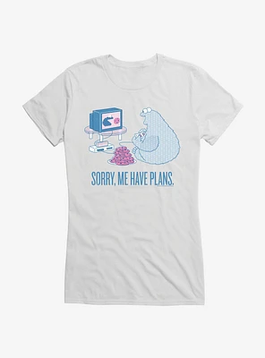 Sesame Street Cookie Monster Sorry Me Have Plans Girls T-Shirt