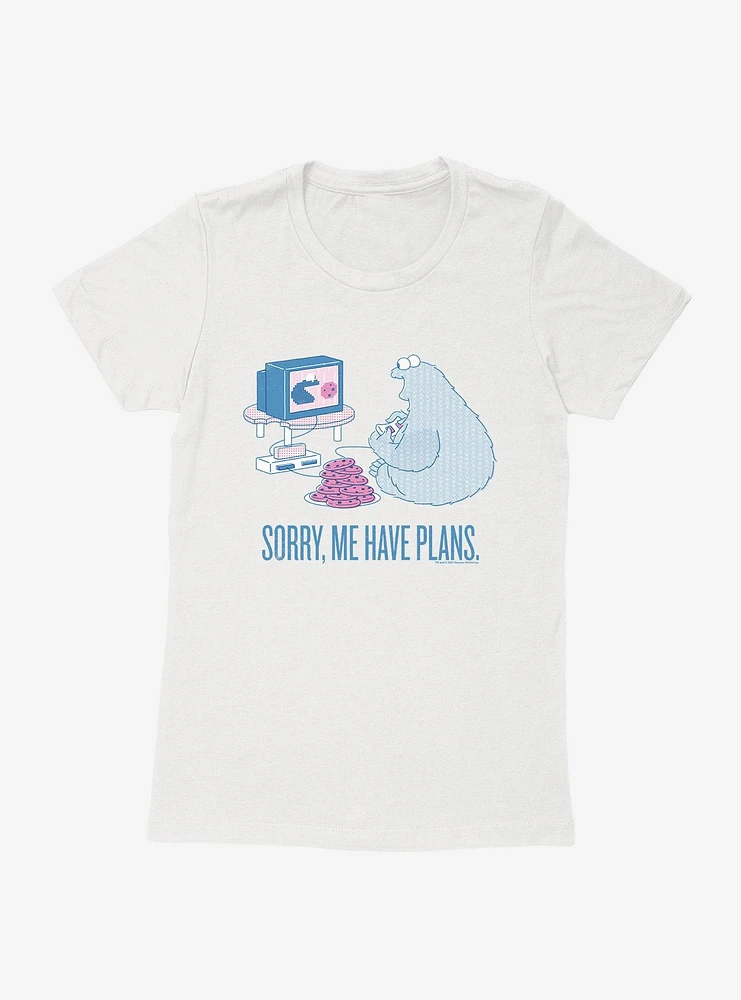 Sesame Street Cookie Monster Sorry Me Have Plans Womens T-Shirt