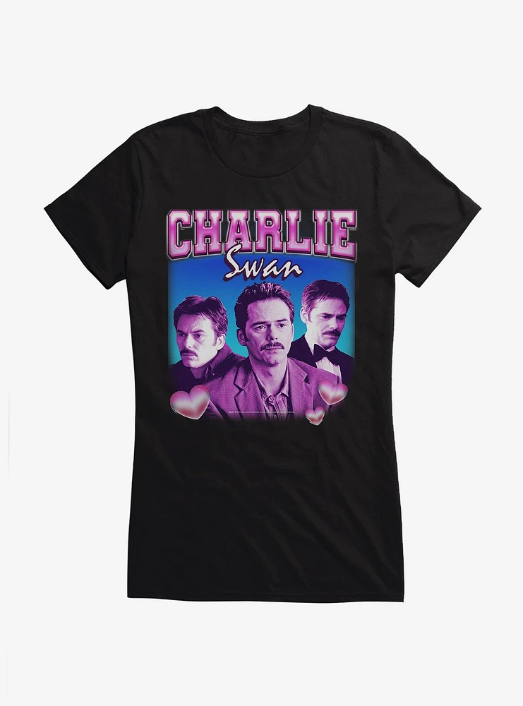 Twilight Charlie Swan Retro Style Portrait Girls T-Shirt