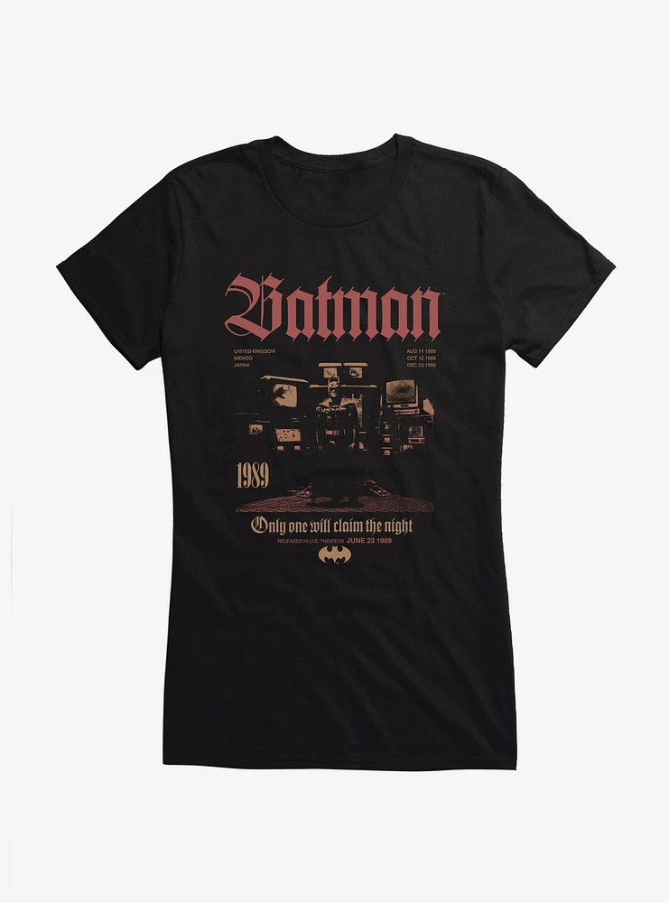 Batman 1989 Only One Claims The Night Girls T-Shirt