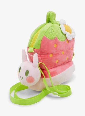 Strawberry Snail Plush Crossbody Bag