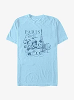 Disney Mickey Mouse & Minnie Couple Drawing Paris T-Shirt