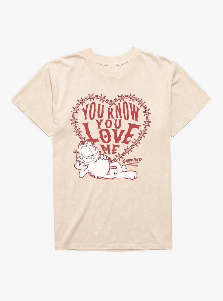 Garfield You Love Me Mineral Wash T-Shirt