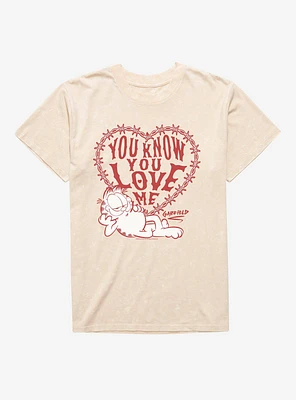 Garfield You Love Me Mineral Wash T-Shirt