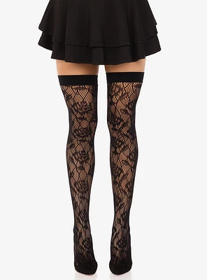 Wild Rose Net Thigh Highs