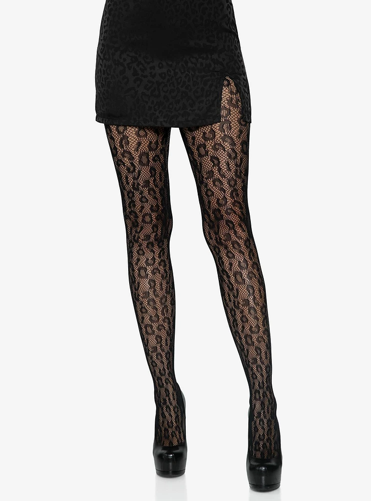 Leopard Net Tights