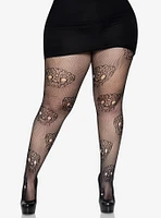 Lace Skull Fishnet Tights Plus Size