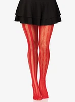 Harlequin Net Tights Red