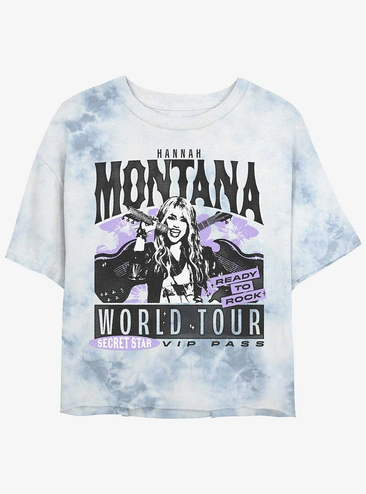 Disney Channel Hannah Montana Country Rockin' World Tour Girls Tie-Dye Crop T-Shirt