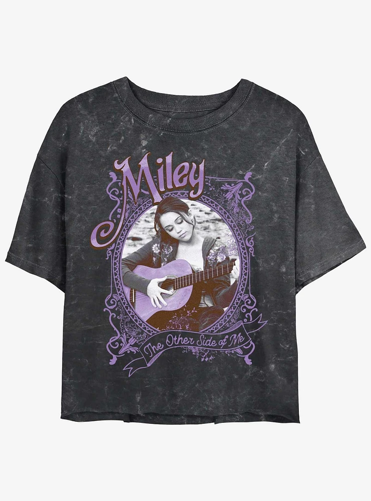 Disney Channel Hannah Montana Miley Unplugged Girls Mineral Wash Crop T-Shirt