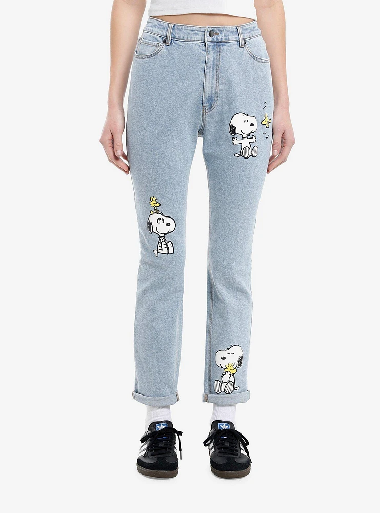 Peanuts Snoopy & Woodstock Mom Jeans