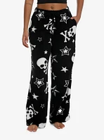 Skull & Crossbones Stars Fuzzy Pajama Pants