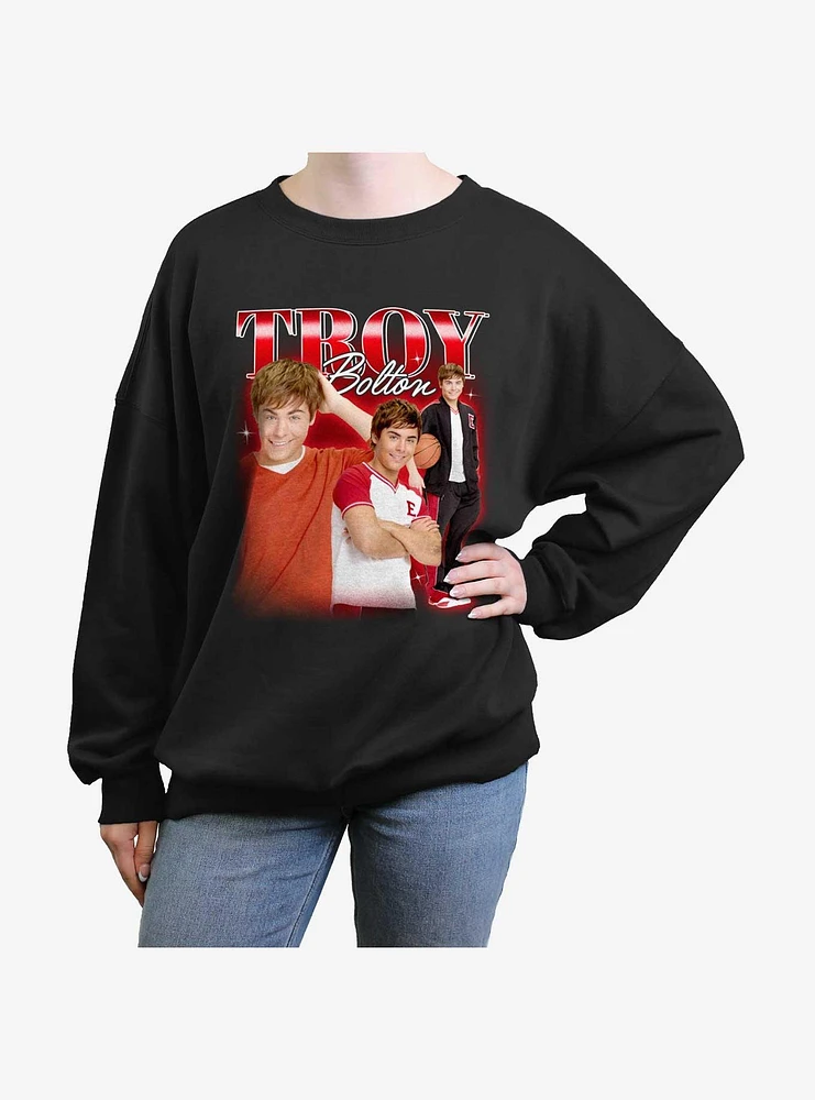 Disney Channel High School Musical Troy Collage Girls Oversized Sweatshirt