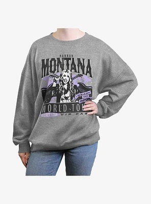 Disney Channel Hannah Montana Country Rockin' World Tour Girls Oversized Sweatshirt