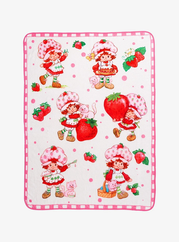 Strawberry Shortcake Multi Portrait Fleece Throw - BoxLunch Exclusive