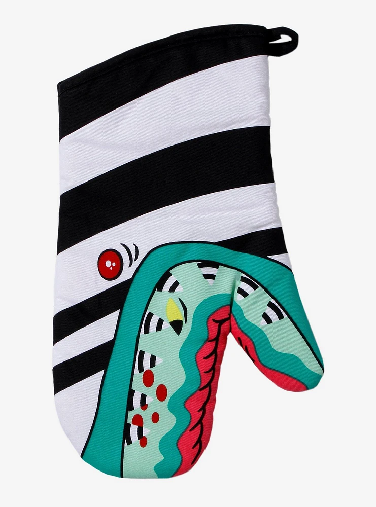 Beetlejuice Sandworm Striped Oven Mitt