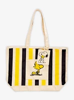 Peanuts Woodstock & Snoopy Striped Canvas Tote Bag - BoxLunch Exclusive