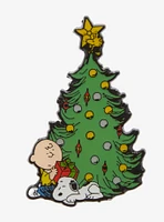 Peanuts Charlie Brown & Snoopy Christmas Tree Enamel Pin - BoxLunch Exclusive