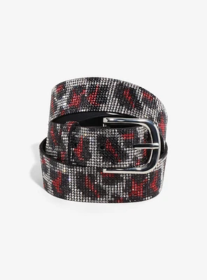 Red Leopard Bling Belt