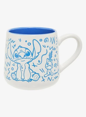 Disney Lilo & Stitch Scrump & Stitch Doodles Mug