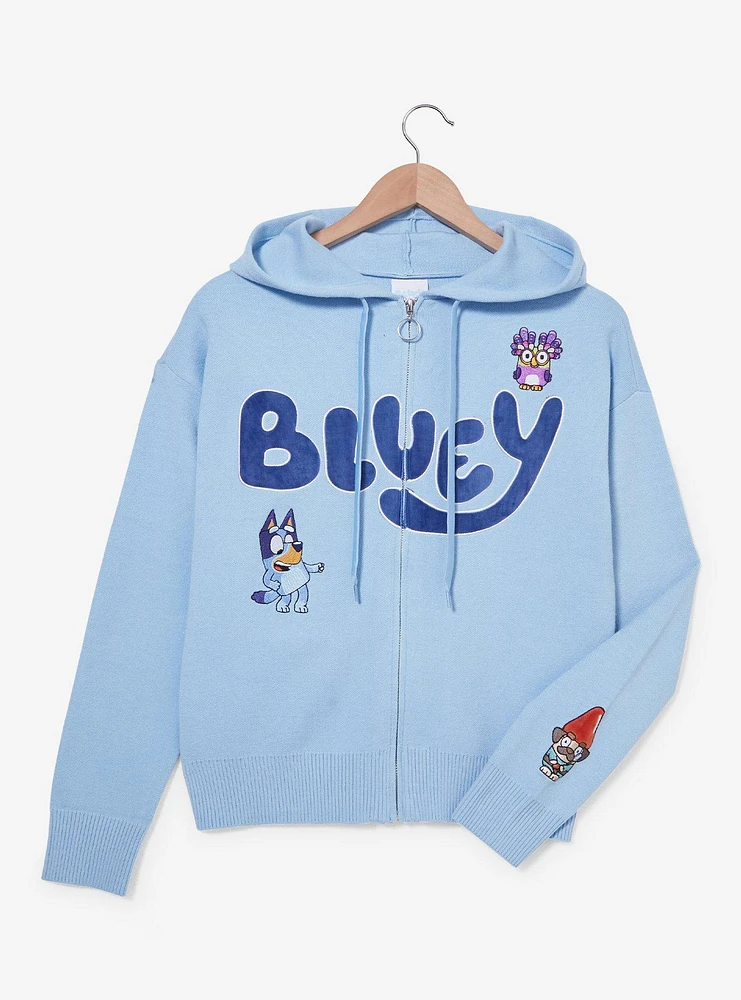 Bluey Patches Women's Zip Knit Hoodie — BoxLunch Exclusive