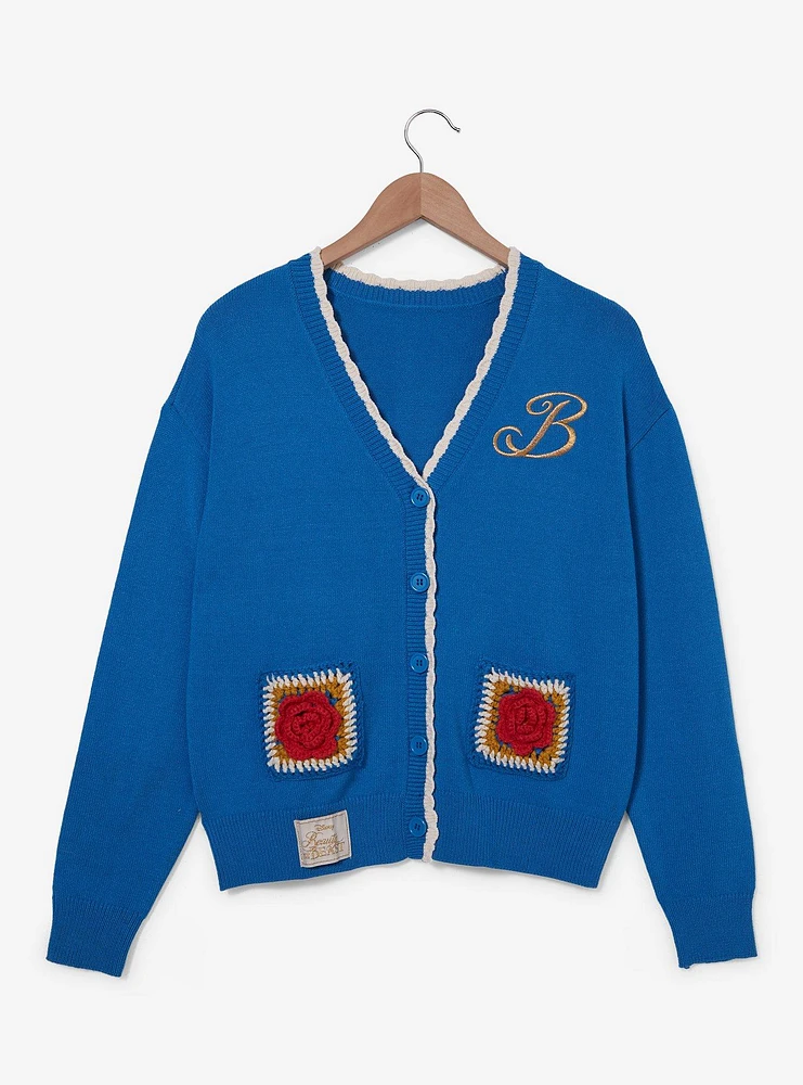 Disney Beauty and the Beast Belle Roses Crochet Women's Cardigan — BoxLunch Exclusive