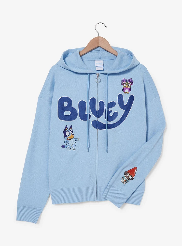 Bluey Patches Women's Plus Zip Knit Hoodie — BoxLunch Exclusive