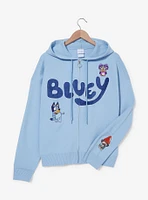 Bluey Patches Women's Plus Zip Knit Hoodie — BoxLunch Exclusive