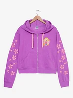 Disney Lizzie McGuire Cartoon Floral Cropped Women's Zippered Hoodie