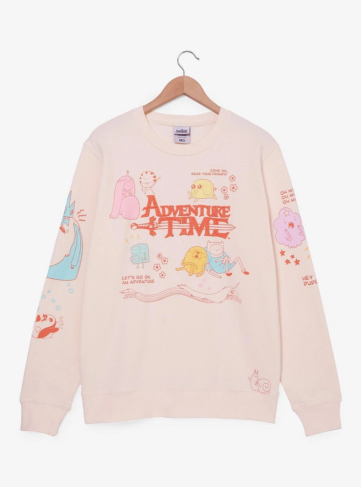 Adventure Time Multi-Character Doodle Crewneck — BoxLunch Exclusive