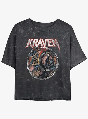 Marvel Kraven the Hunter Captured Prey Womens Mineral Wash Crop T-Shirt