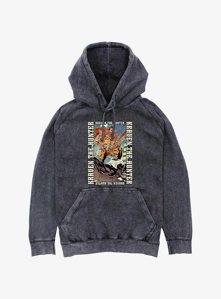 Marvel Kraven the Hunter Demolish Venom Poster Mineral Wash Hoodie