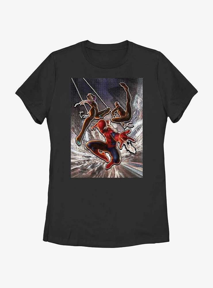 Marvel Spider-Man Spiders City Poster Womens T-Shirt